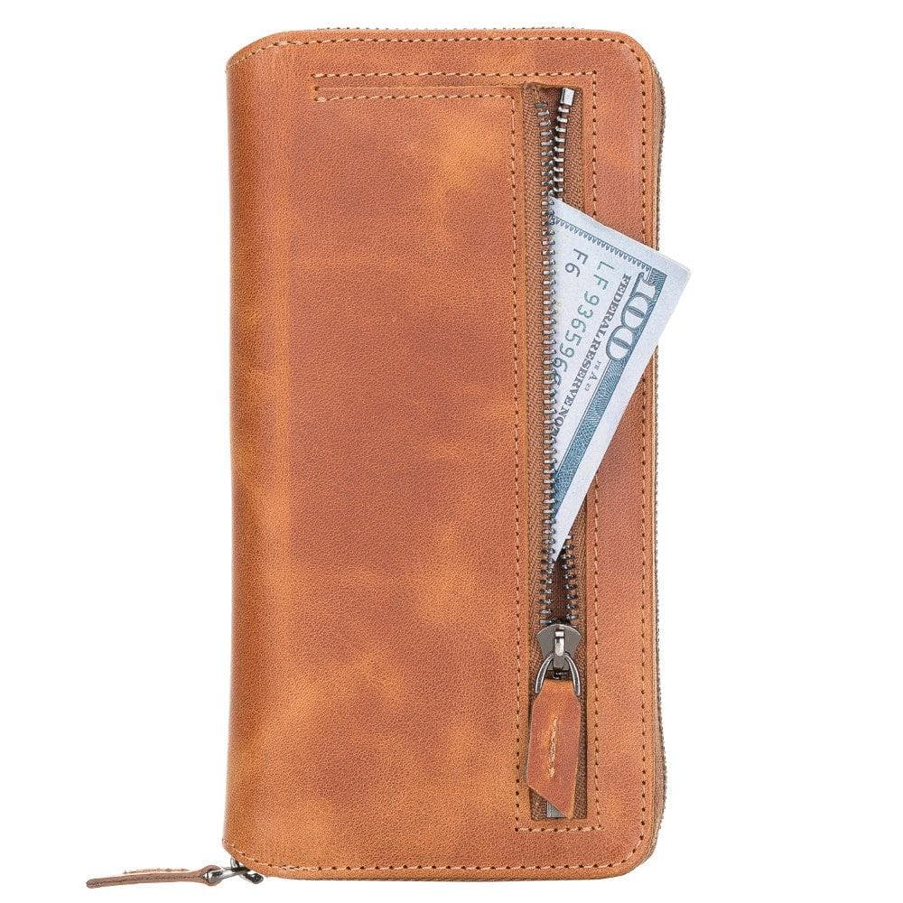 Samsung Galaxy S21 Series Genuine Leather Pouch Magic Wallet Detachable and Zipper Wallet Case