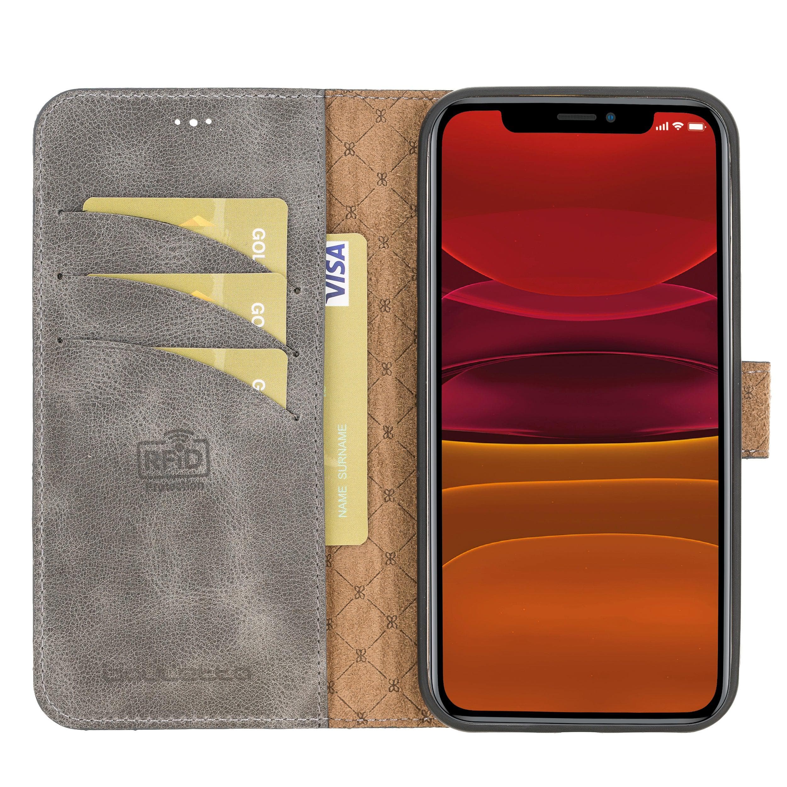 iPhone 12 Series Genuine Leather Magic Detachable Wallet Cases