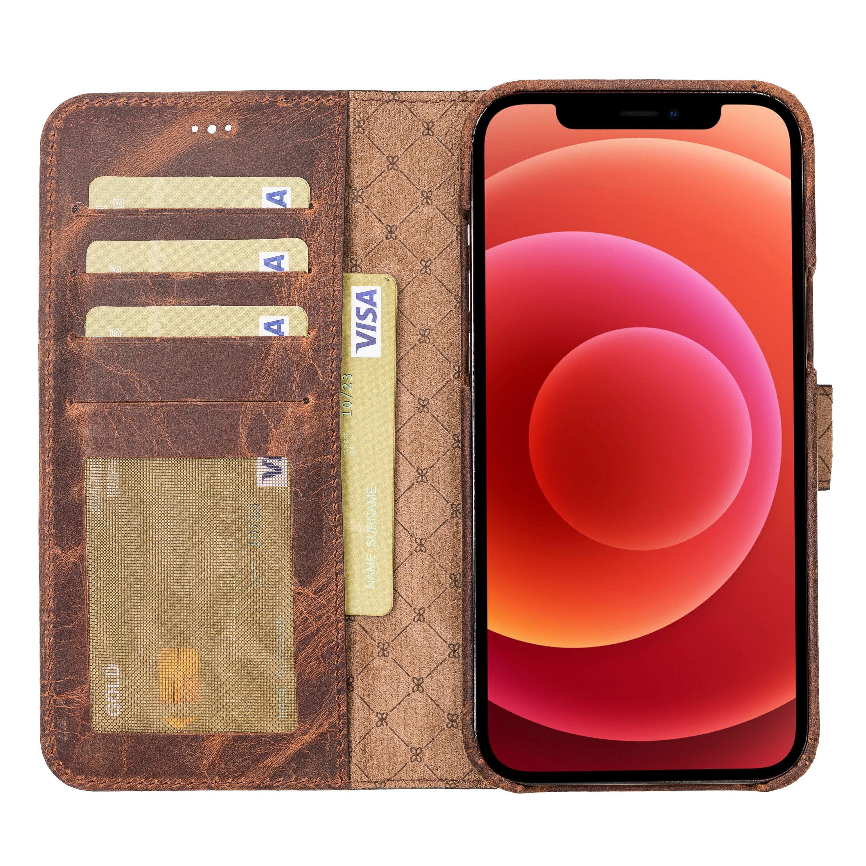 F360 iPhone 12 Series Leder-Brieftaschenhülle