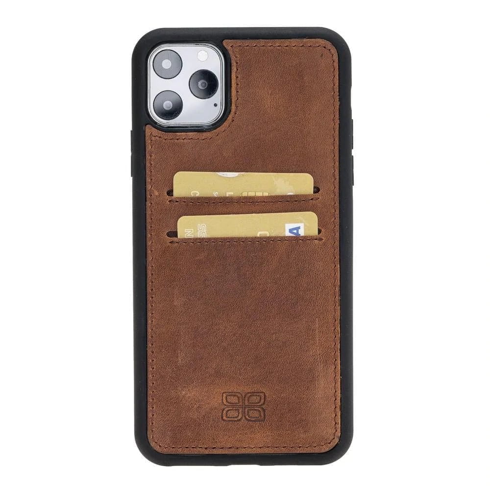 iPhone 11 Series Genuine Leather Flex Back Cover with Card Holder