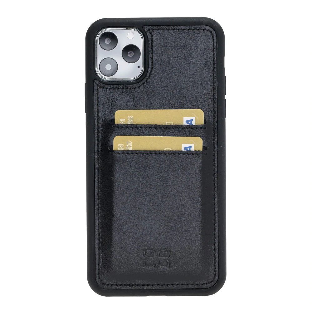 iPhone 11 Series Genuine Leather Flex Back Cover with Card Holder