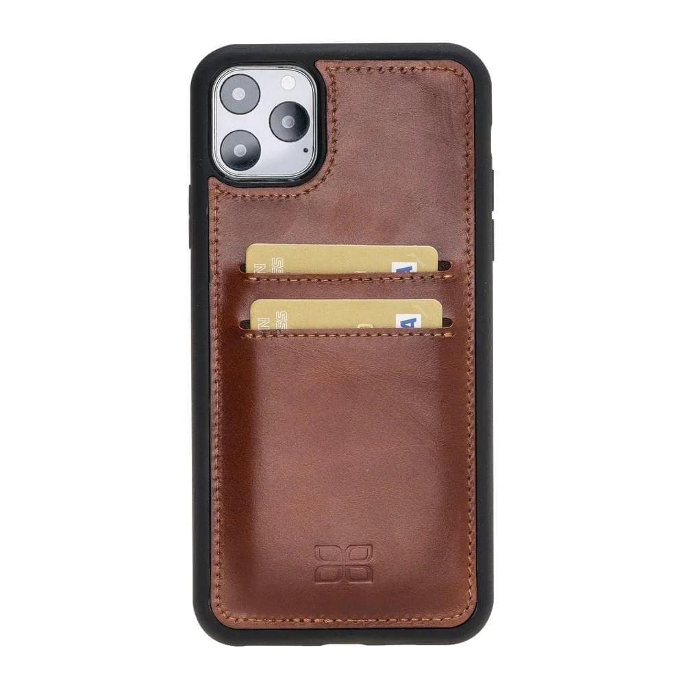 iPhone 11 Series Genuine Leather Flex Back Cover with Card Holder