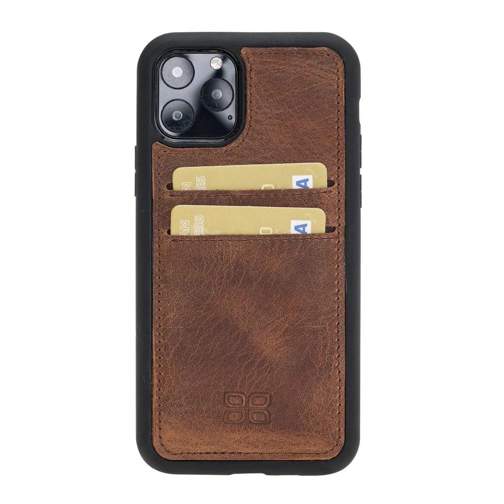 iPhone 11 Series Genuine Leather Flex Back Cover with Card Holder