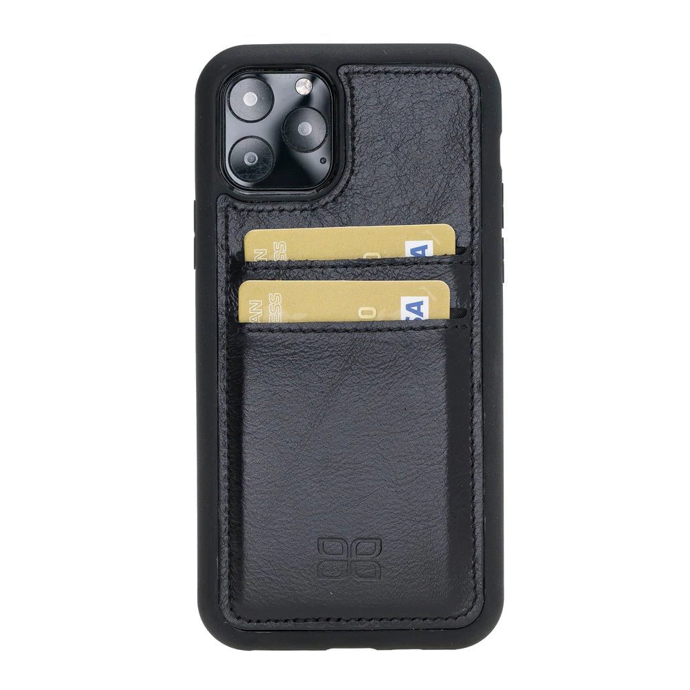 iPhone 11 Series Genuine Leather Flex Back Cover with Card Holder