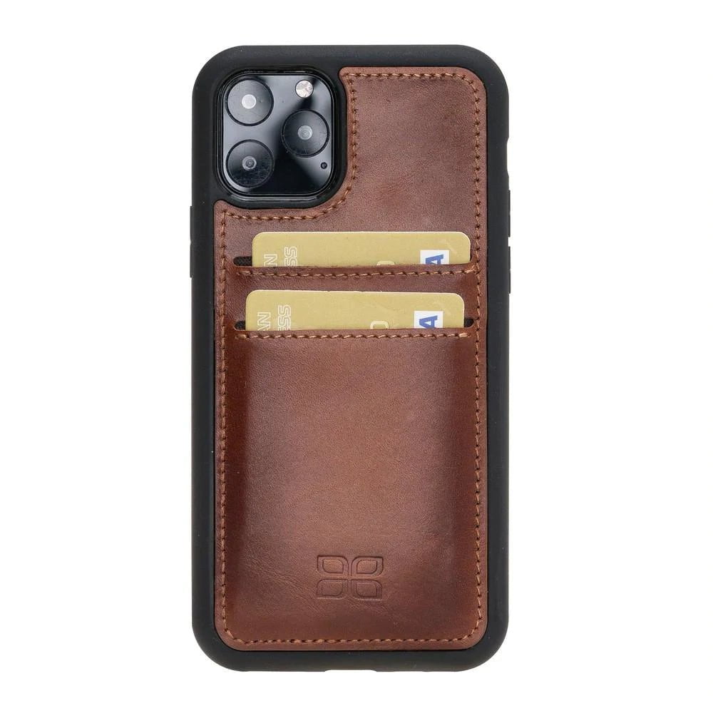 iPhone 11 Series Genuine Leather Flex Back Cover with Card Holder