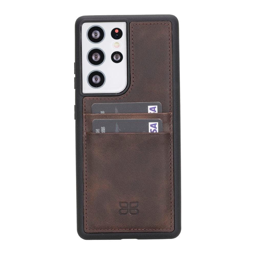 Samsung Galaxy S21 Series Genuine Leather Flex Back Cover with Card Holder