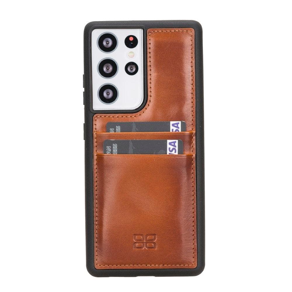 Samsung Galaxy S21 Series Genuine Leather Flex Back Cover with Card Holder
