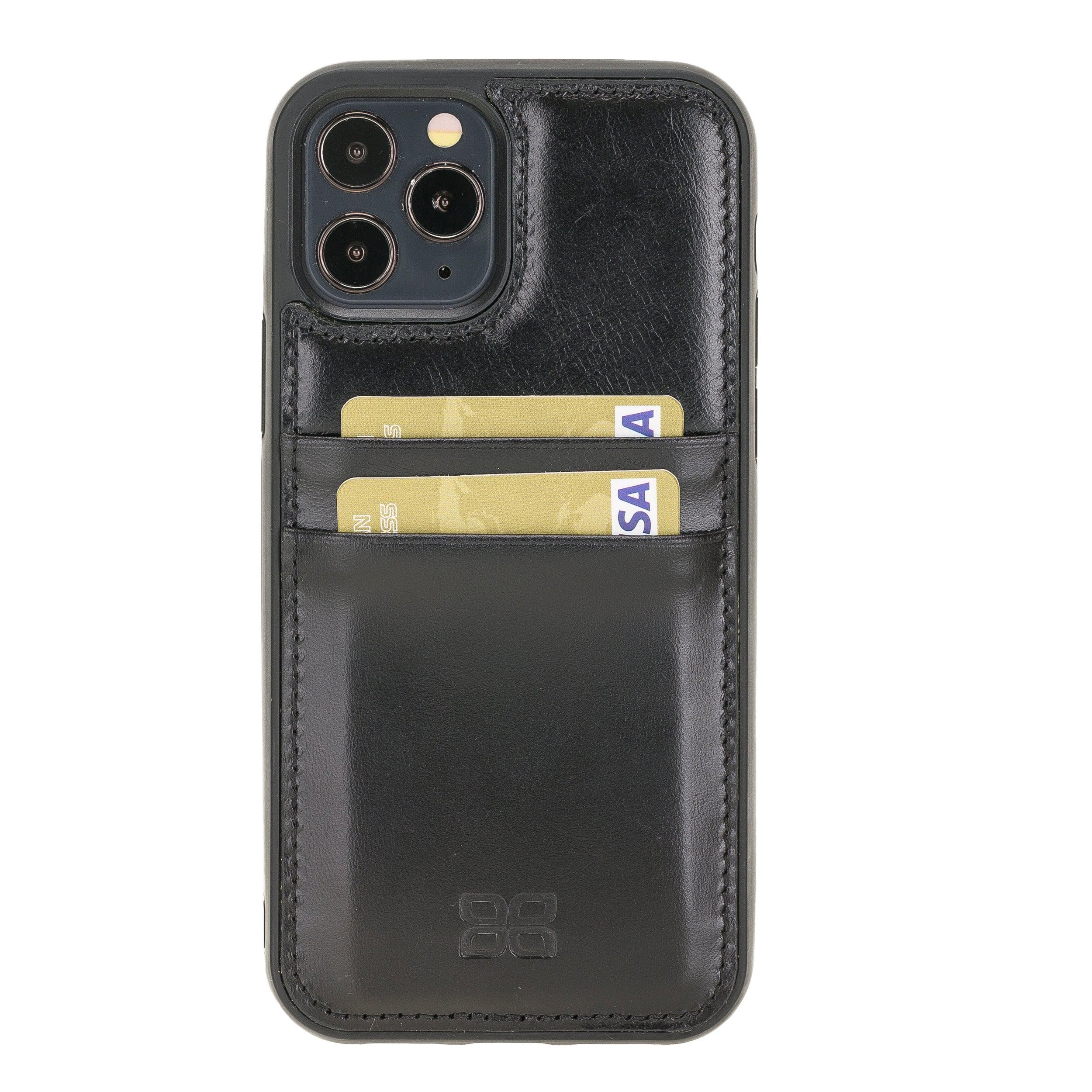 iPhone 12 Series Genuine Leather Back Cover with Card Holder