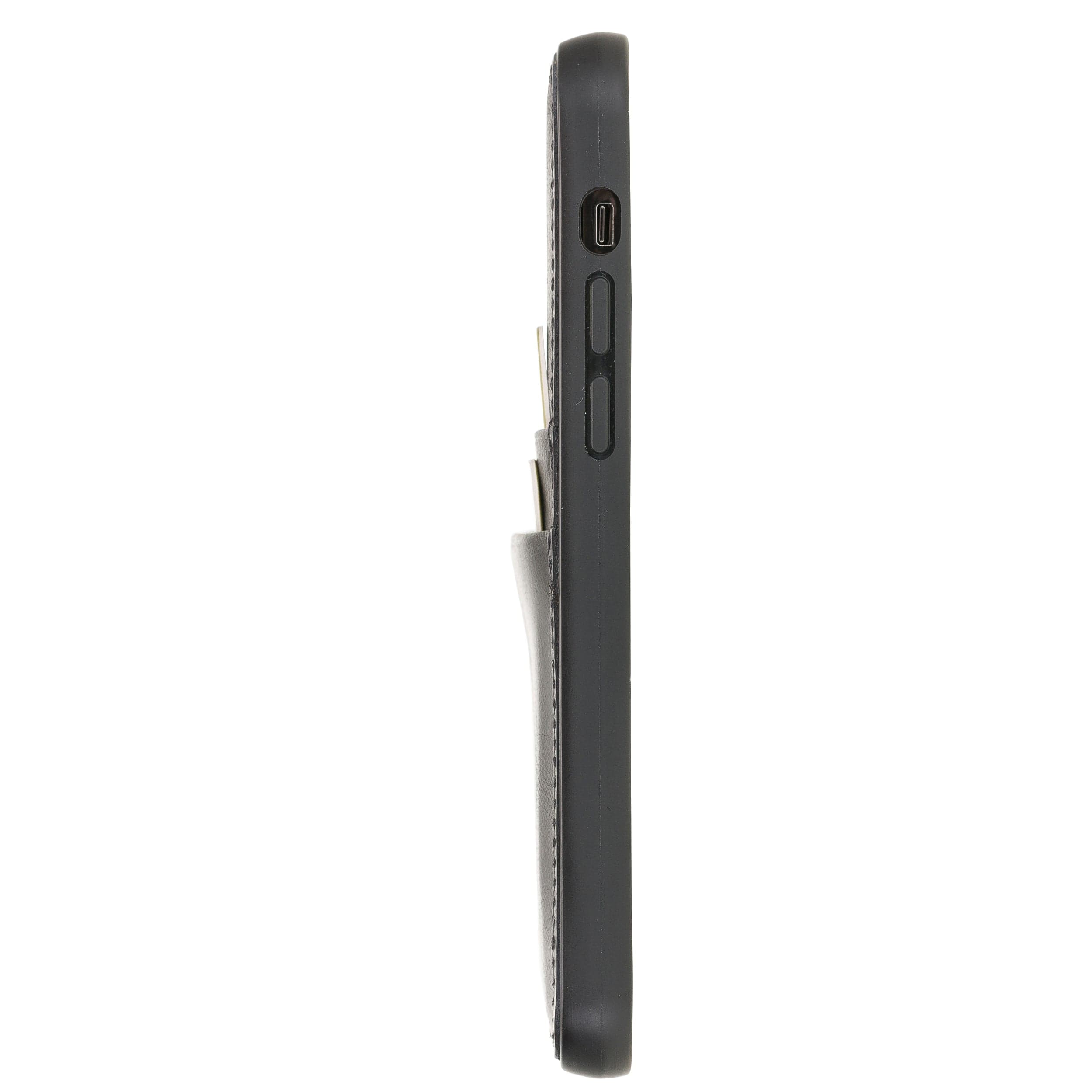 iPhone 12 Series Genuine Leather Back Cover with Card Holder