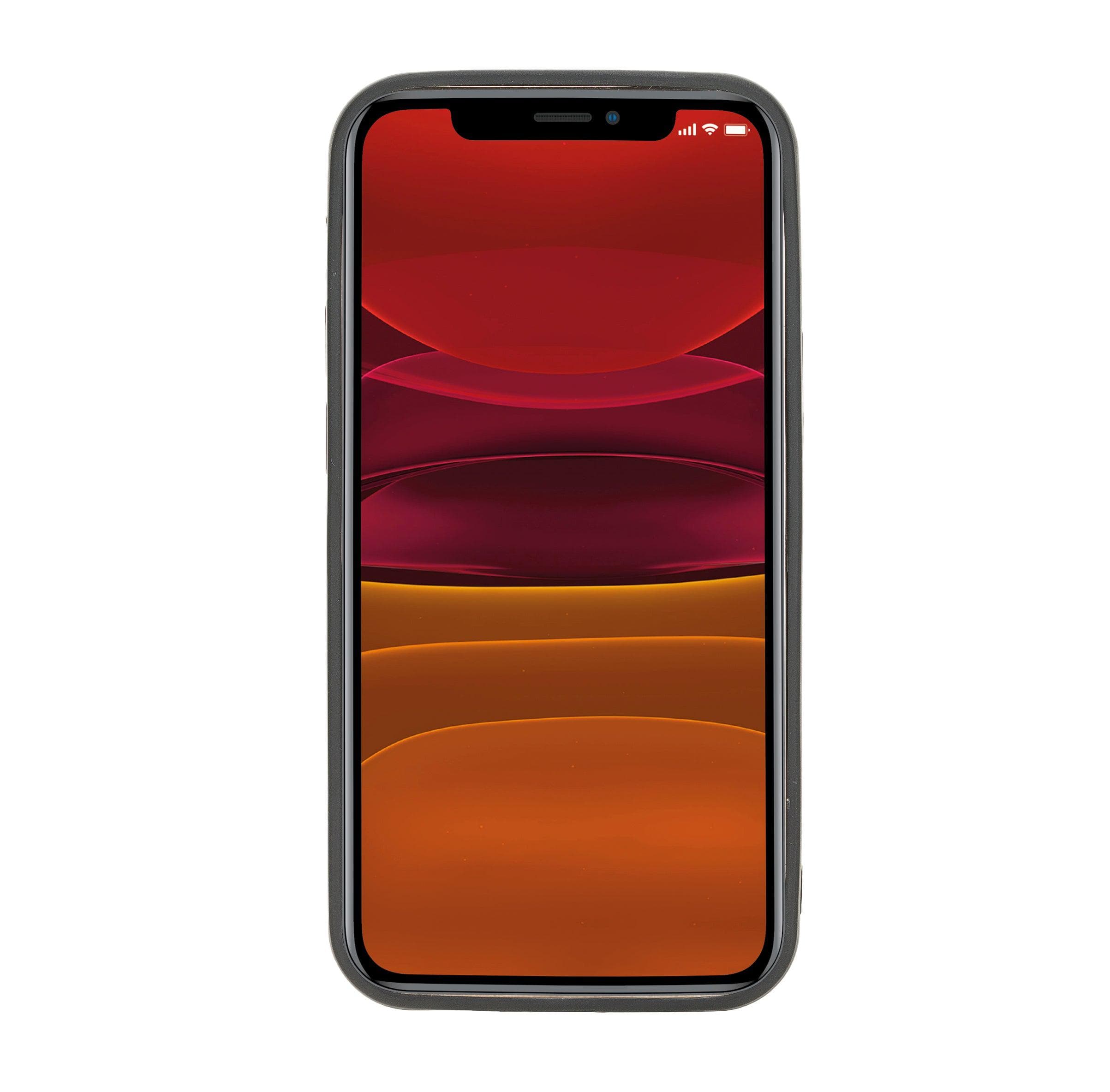 iPhone 12 Series Genuine Leather Back Cover with Card Holder