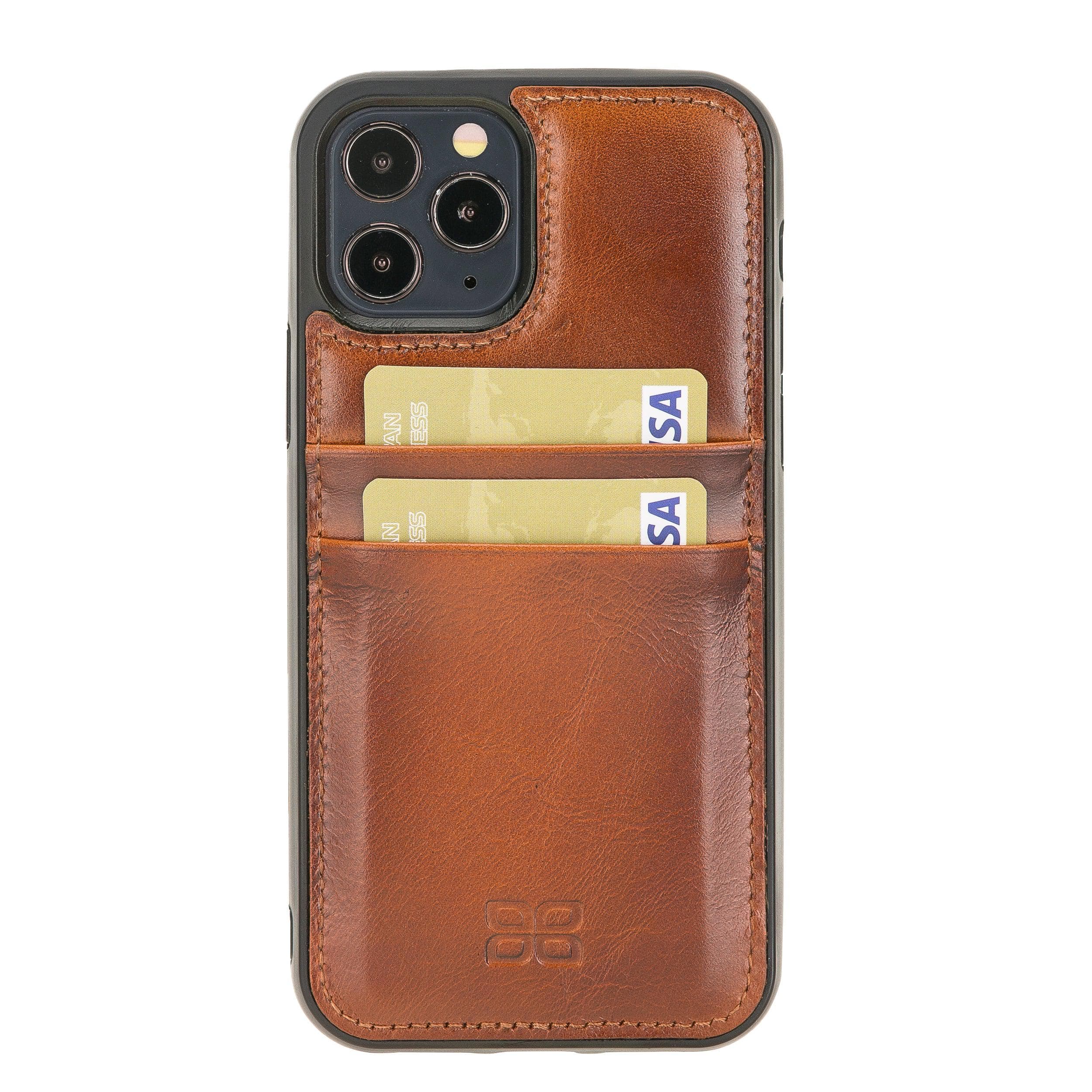 iPhone 12 Series Genuine Leather Back Cover with Card Holder