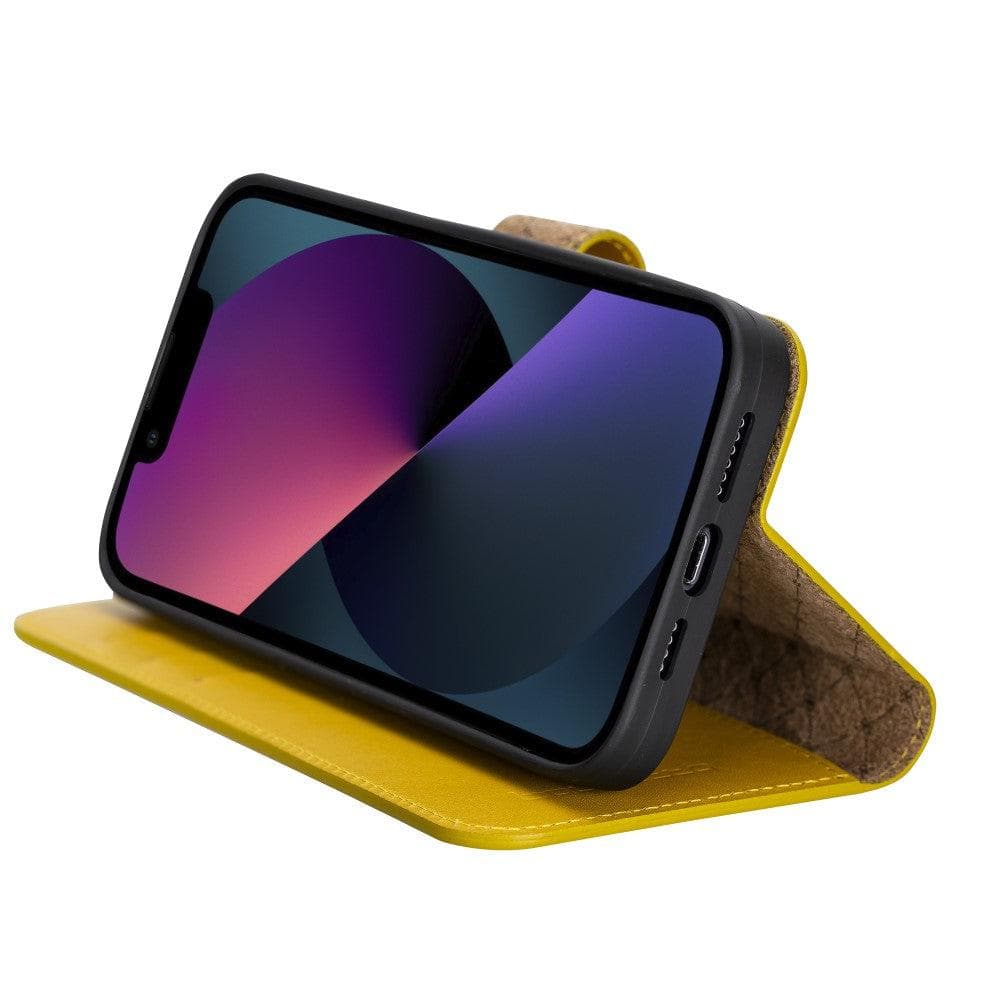 Étui portefeuille détachable en cuir véritable pour iPhone 13