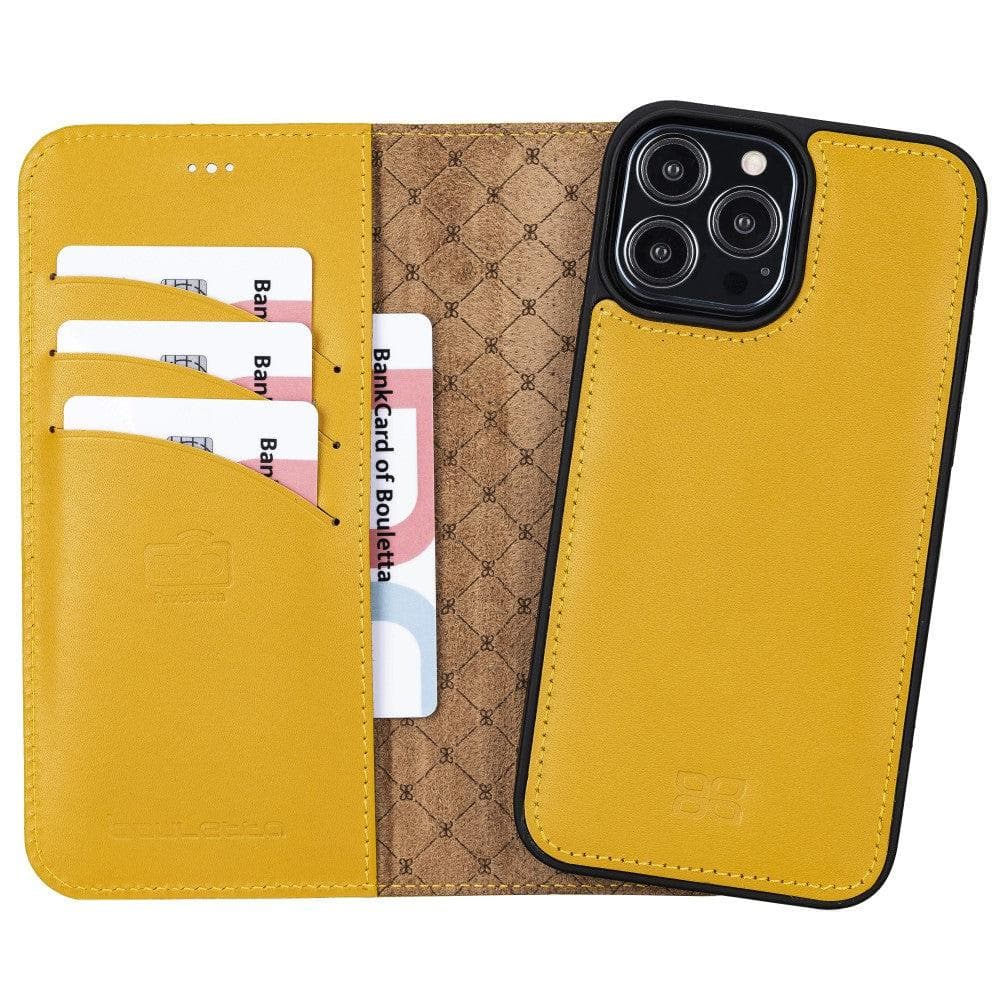 Étui portefeuille détachable en cuir véritable pour iPhone 13