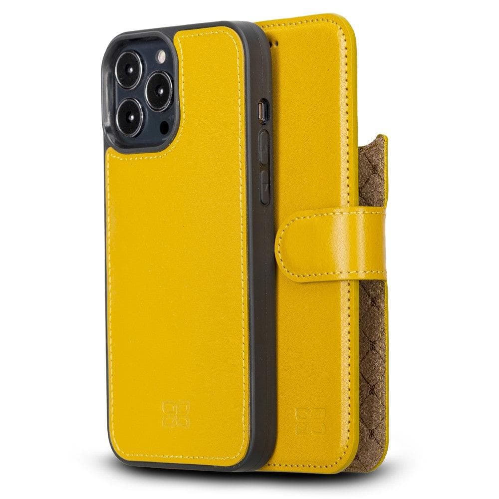 Étui portefeuille détachable en cuir véritable pour iPhone 13