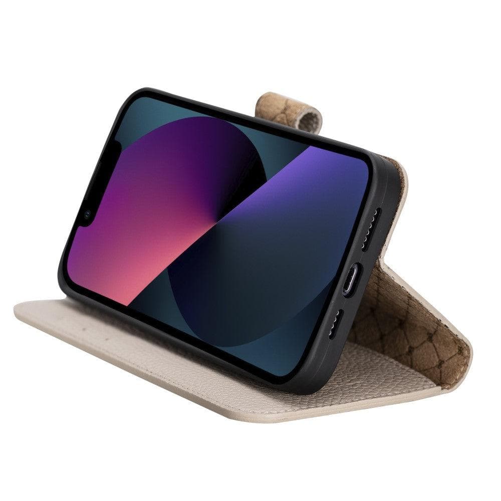 Étui portefeuille détachable en cuir véritable pour iPhone 13