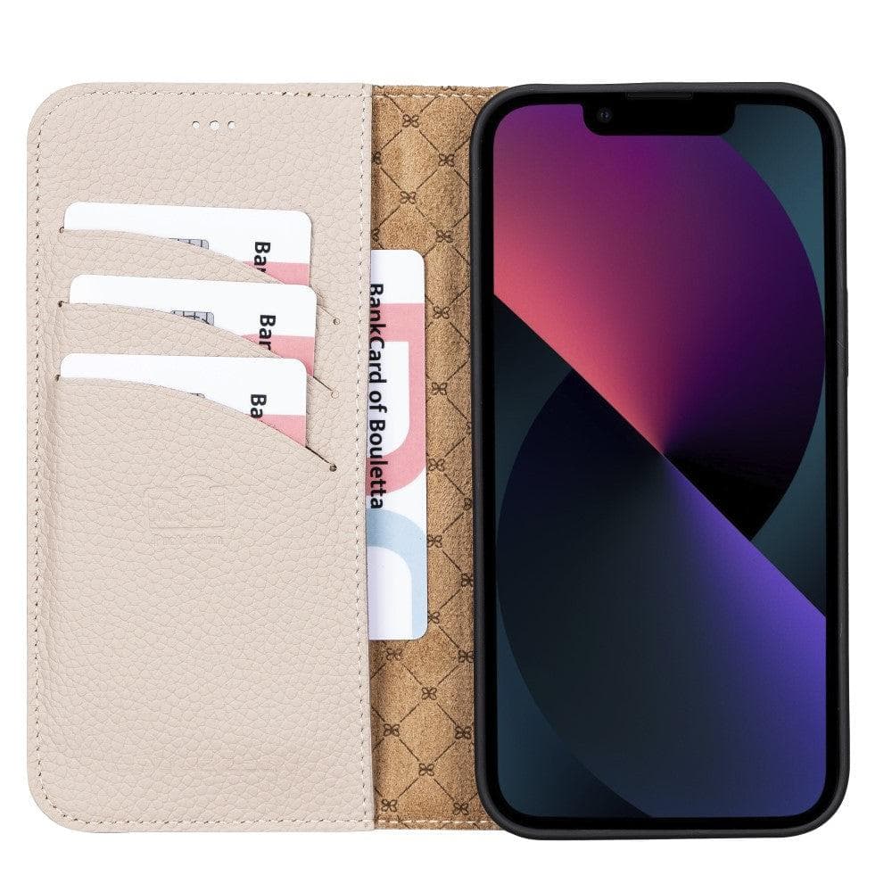 Étui portefeuille détachable en cuir véritable pour iPhone 13