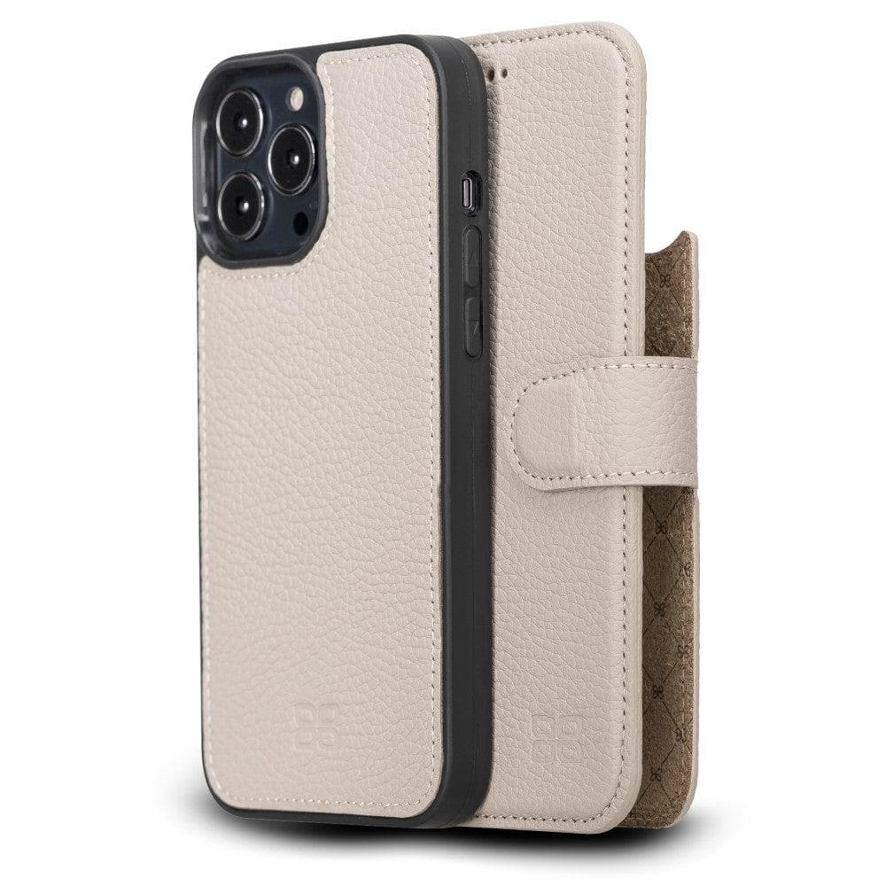 Étui portefeuille détachable en cuir véritable pour iPhone 13