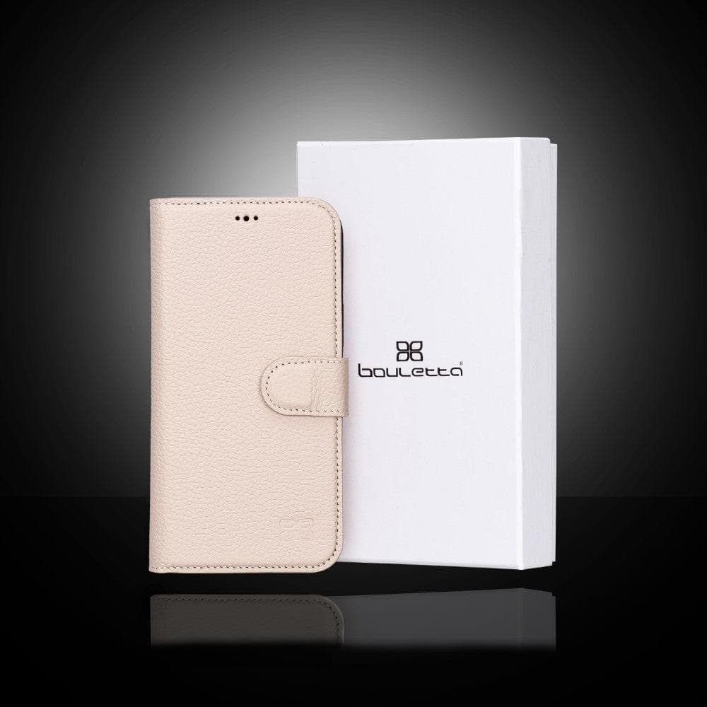 Étui portefeuille détachable en cuir véritable pour iPhone 13