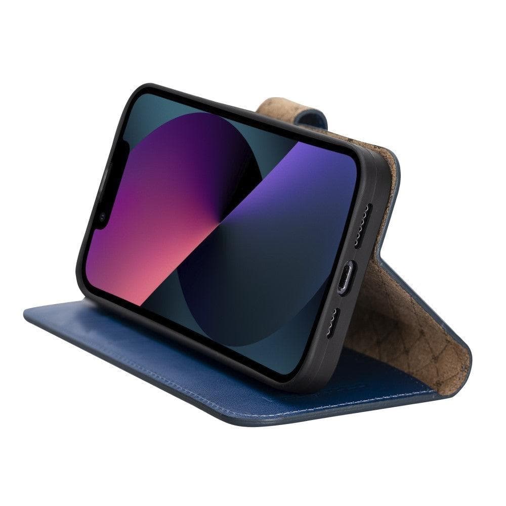 Étui portefeuille détachable en cuir véritable pour iPhone 13