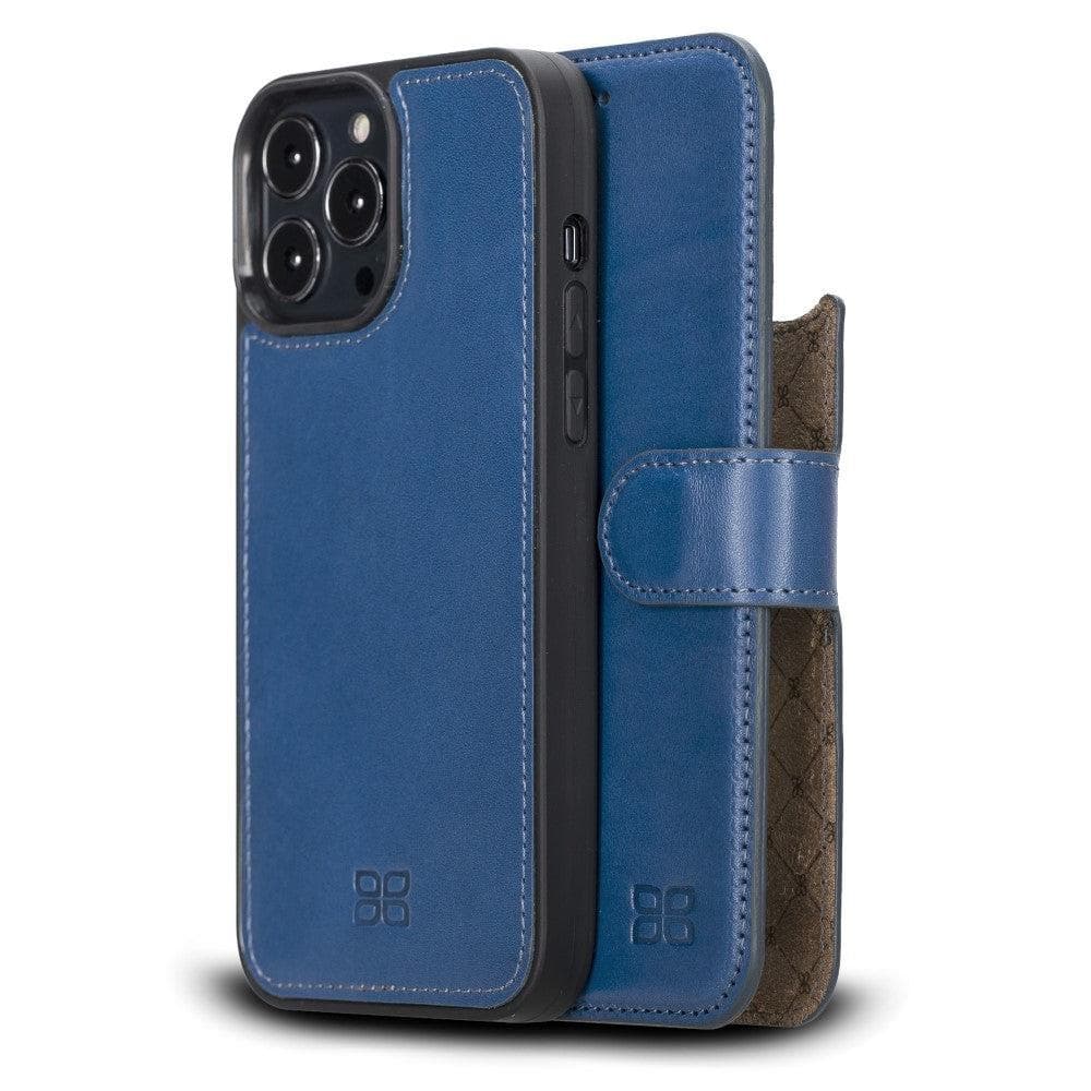 Étui portefeuille détachable en cuir véritable pour iPhone 13