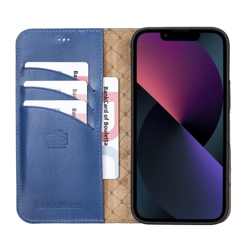 Étui portefeuille détachable en cuir véritable pour iPhone 13