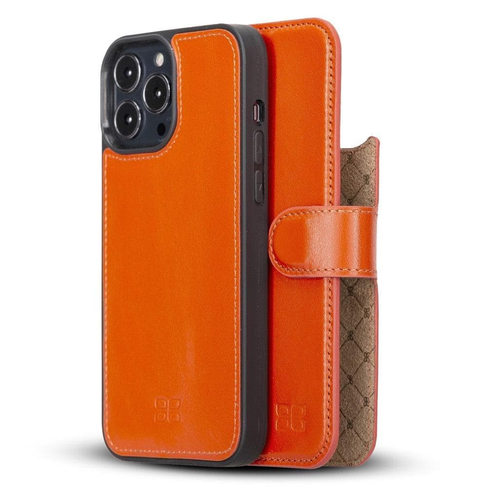 Étui portefeuille détachable en cuir véritable pour iPhone 13