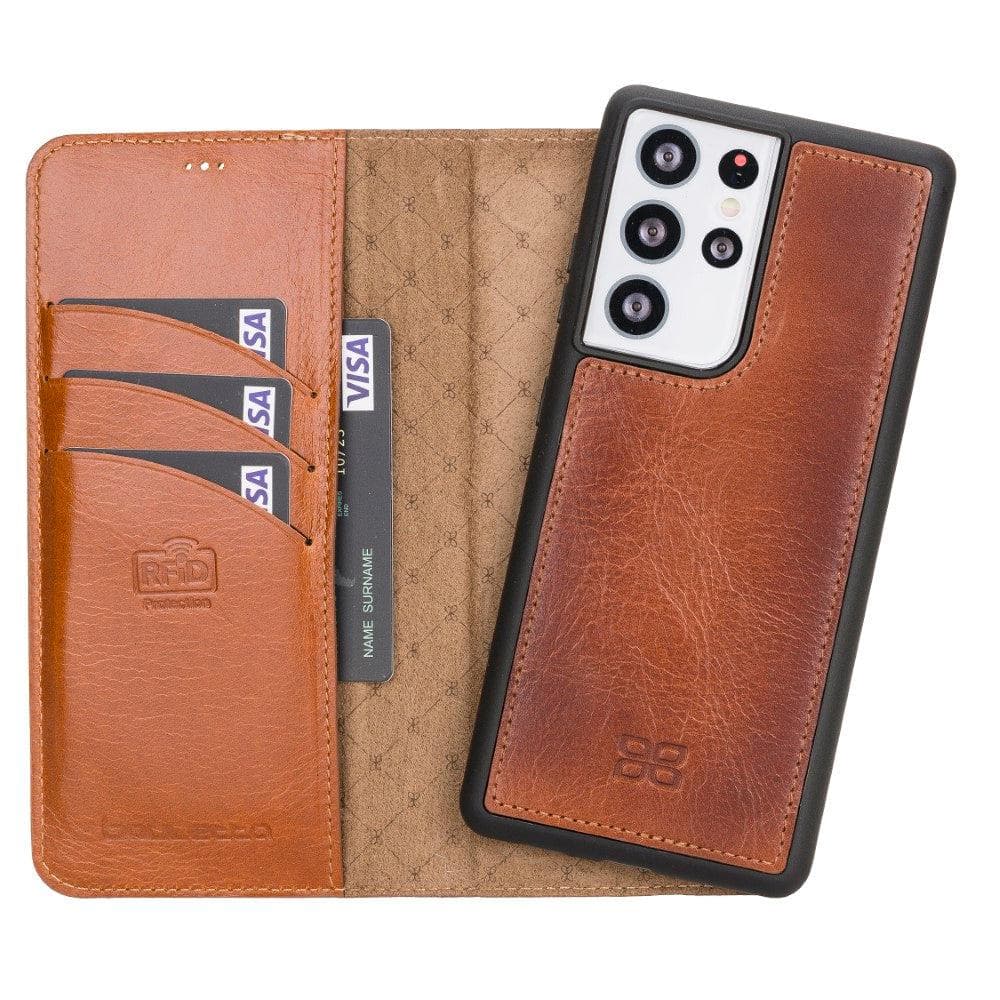 Samsung Galaxy S21 Series Genuine Leather Detachable Wallet Cases