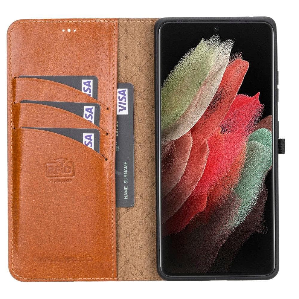 Samsung Galaxy S21 Series Genuine Leather Detachable Wallet Cases