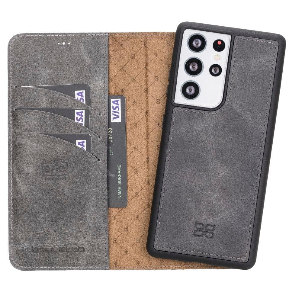 Samsung Galaxy S21 Series Genuine Leather Detachable Wallet Cases