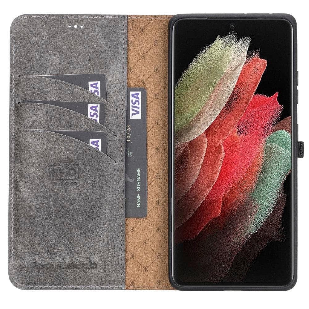 Samsung Galaxy S21 Series Genuine Leather Detachable Wallet Cases