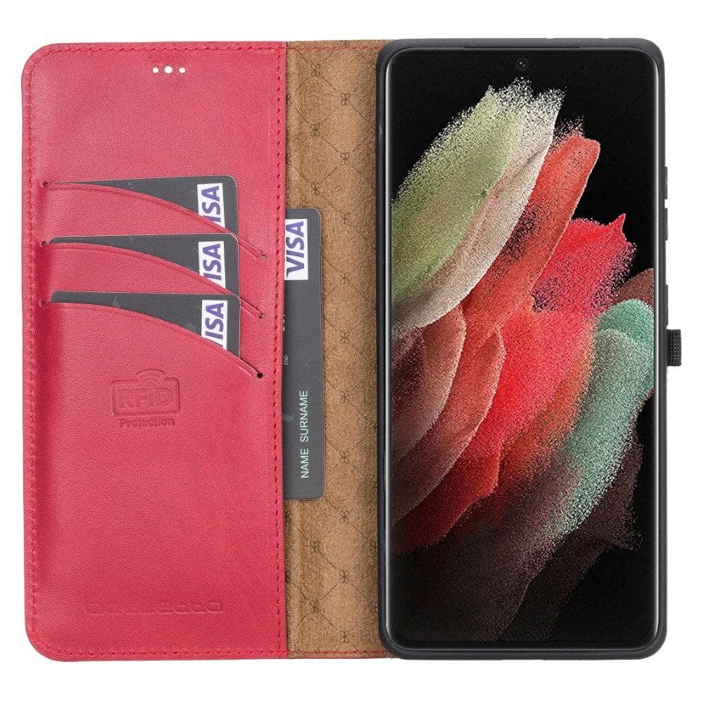 Samsung Galaxy S21 Series Genuine Leather Detachable Wallet Cases