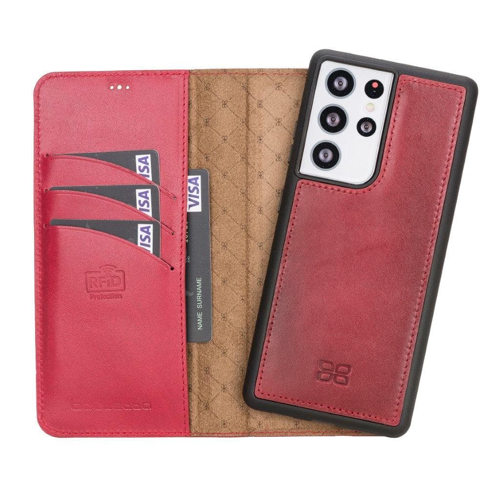 Samsung Galaxy S21 Series Genuine Leather Detachable Wallet Cases