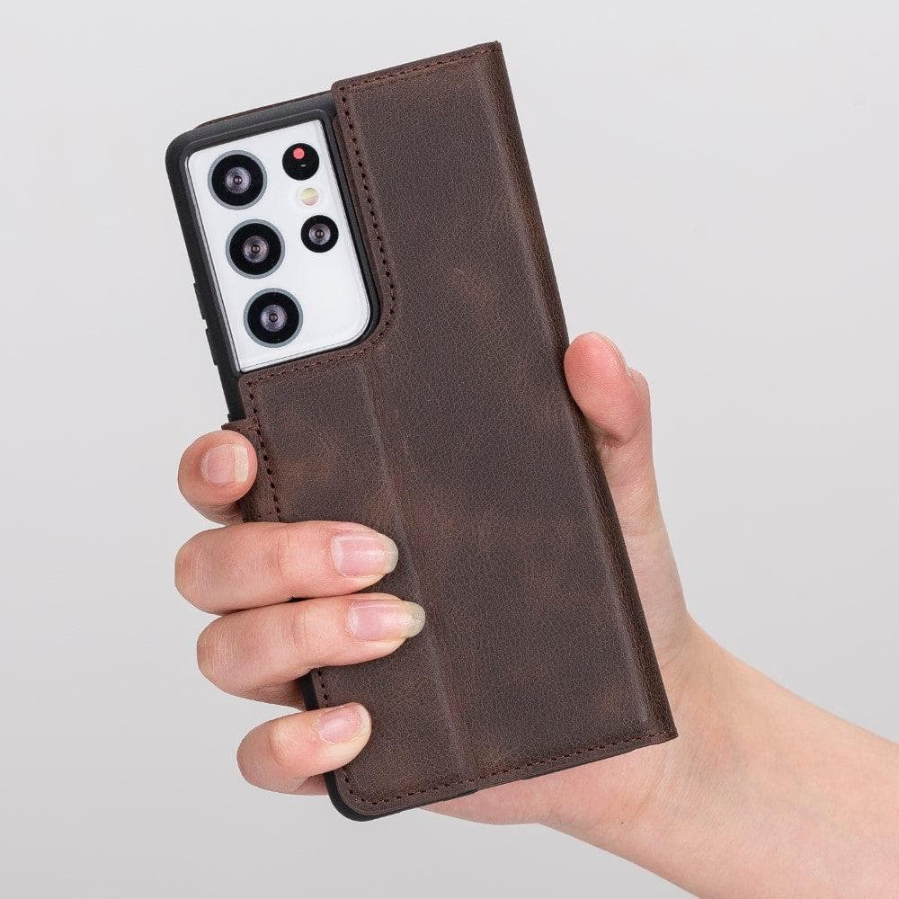 Samsung Galaxy S21 Series Genuine Leather Detachable Wallet Cases