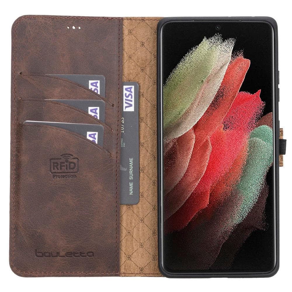 Samsung Galaxy S21 Series Genuine Leather Detachable Wallet Cases