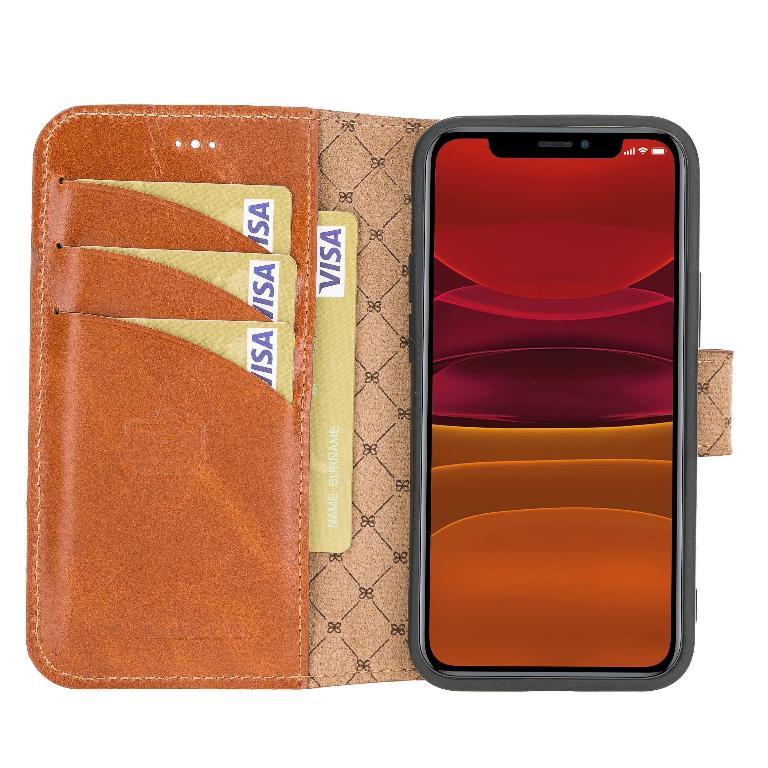 Apple iPhone 12 Series Genuine Leather Non Detachable Wallet Cases