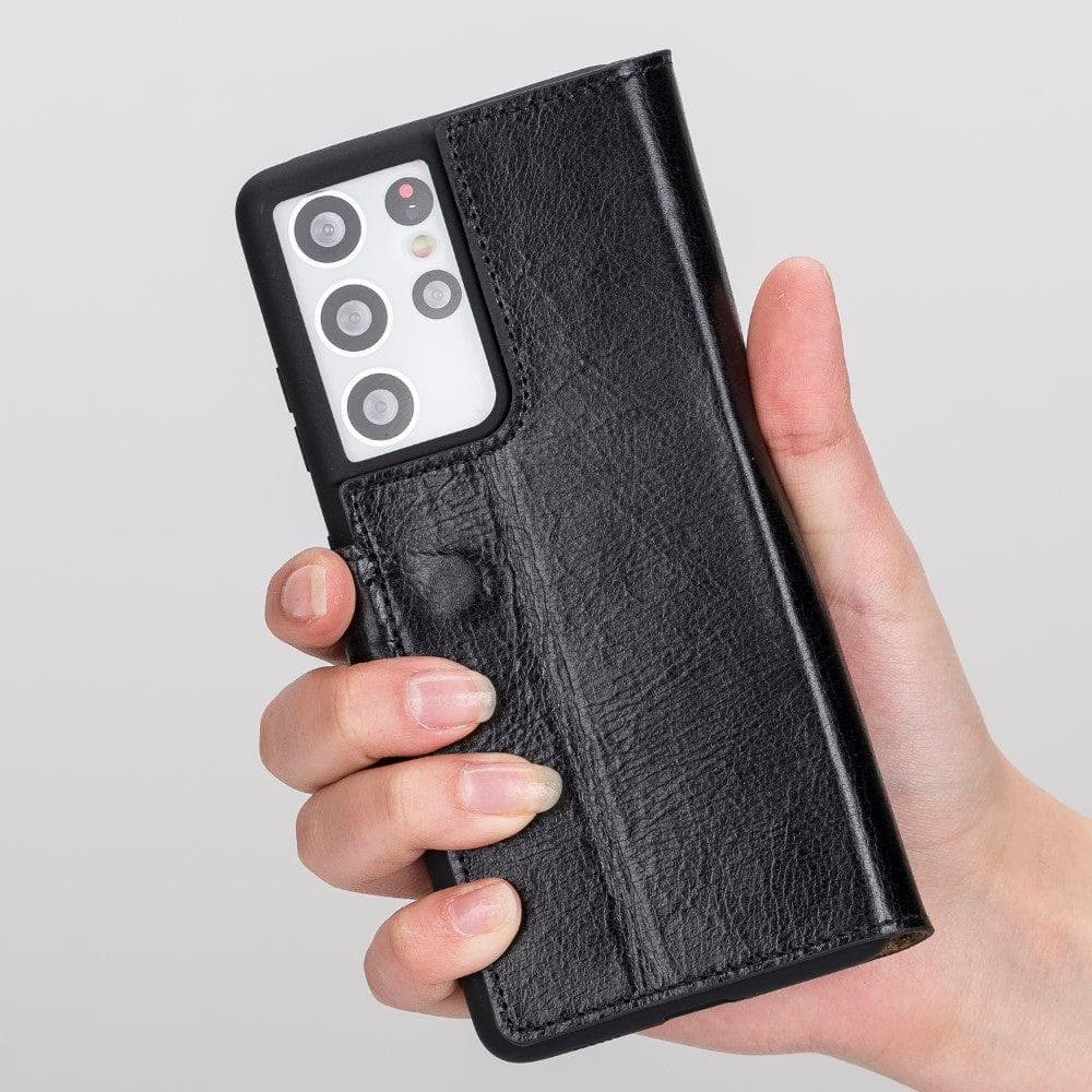 Samsung Galaxy S21 Series Genuine Leather Non-Detachable Wallet Cases