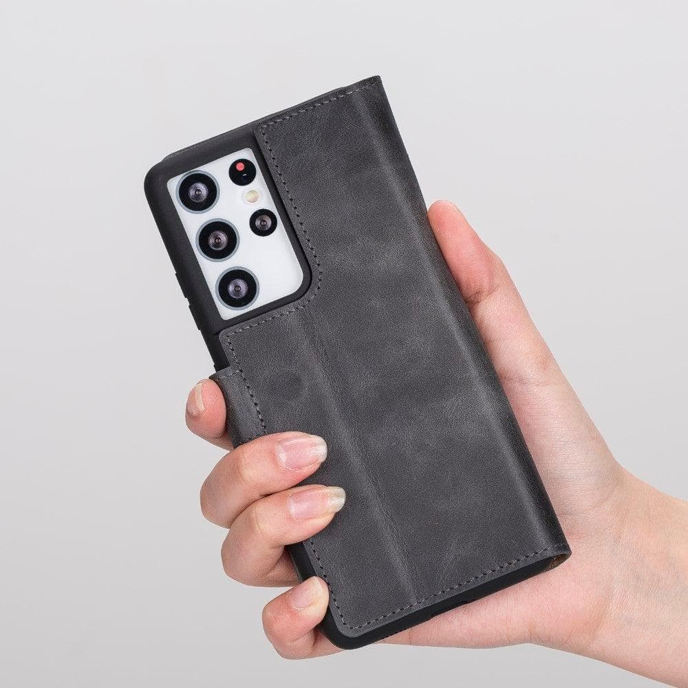 Samsung Galaxy S21 Series Genuine Leather Non-Detachable Wallet Cases