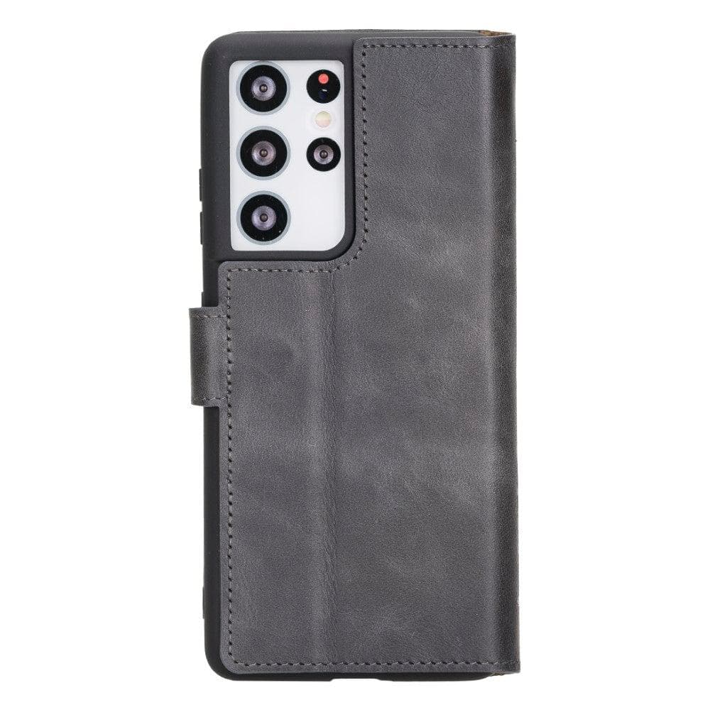 Samsung Galaxy S21 Series Genuine Leather Non-Detachable Wallet Cases
