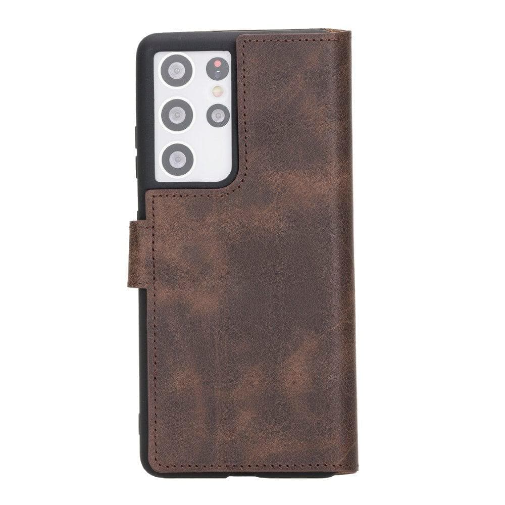 Samsung Galaxy S21 Series Genuine Leather Non-Detachable Wallet Cases