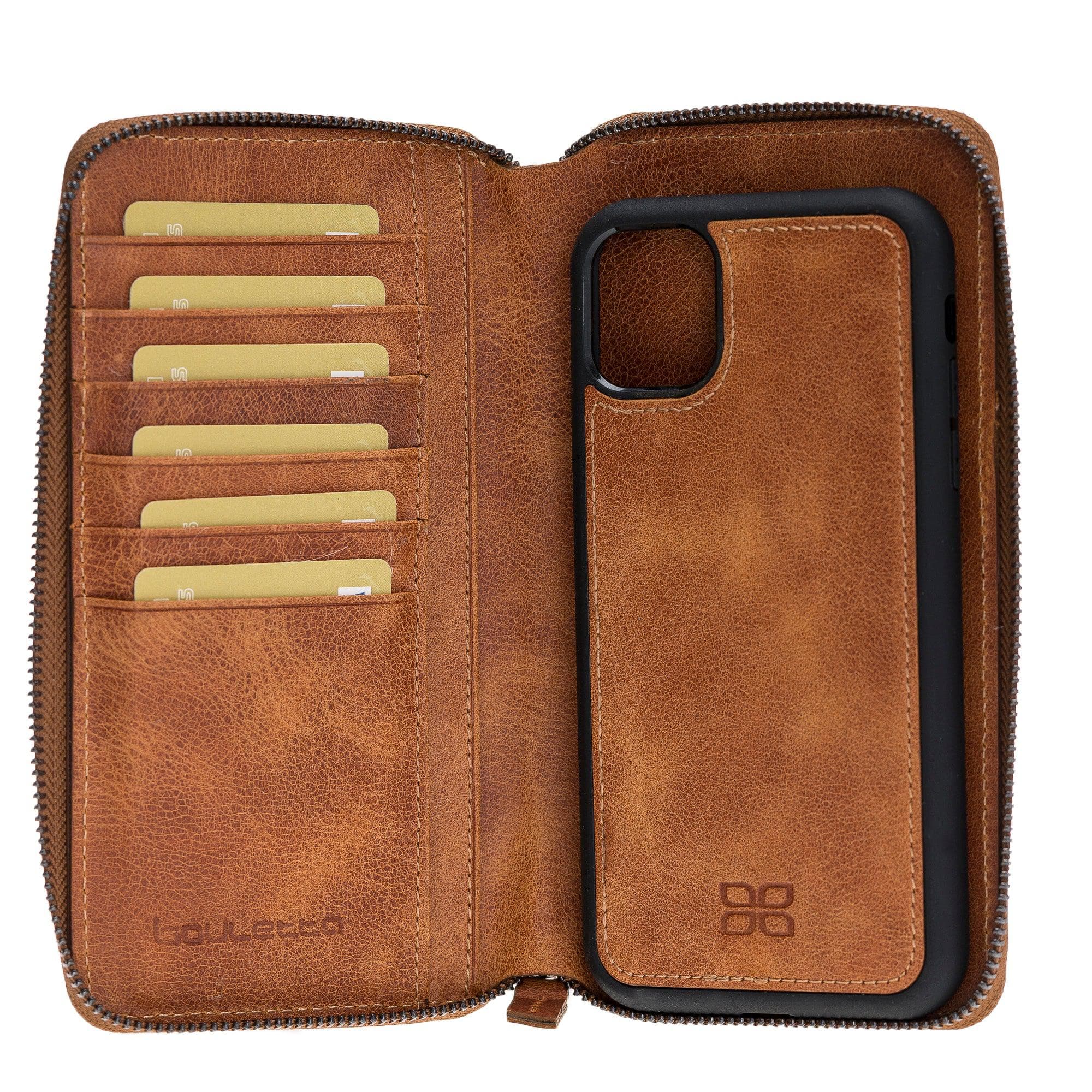 Apple iPhone 11 Series Genuine Leather Pouch Detachable Wallet Case