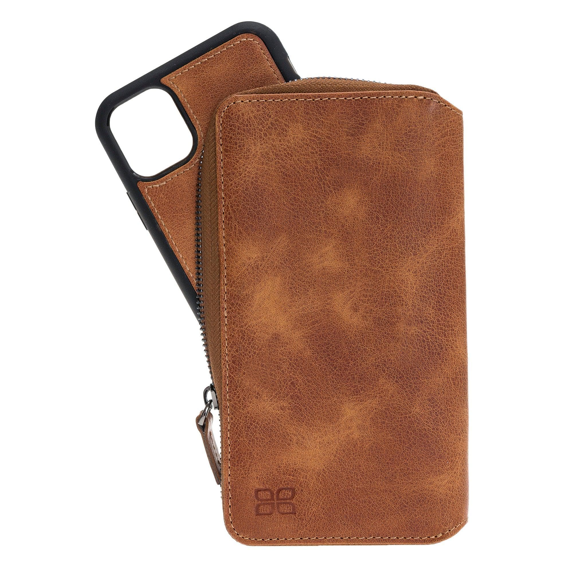Apple iPhone 11 Series Genuine Leather Pouch Detachable Wallet Case