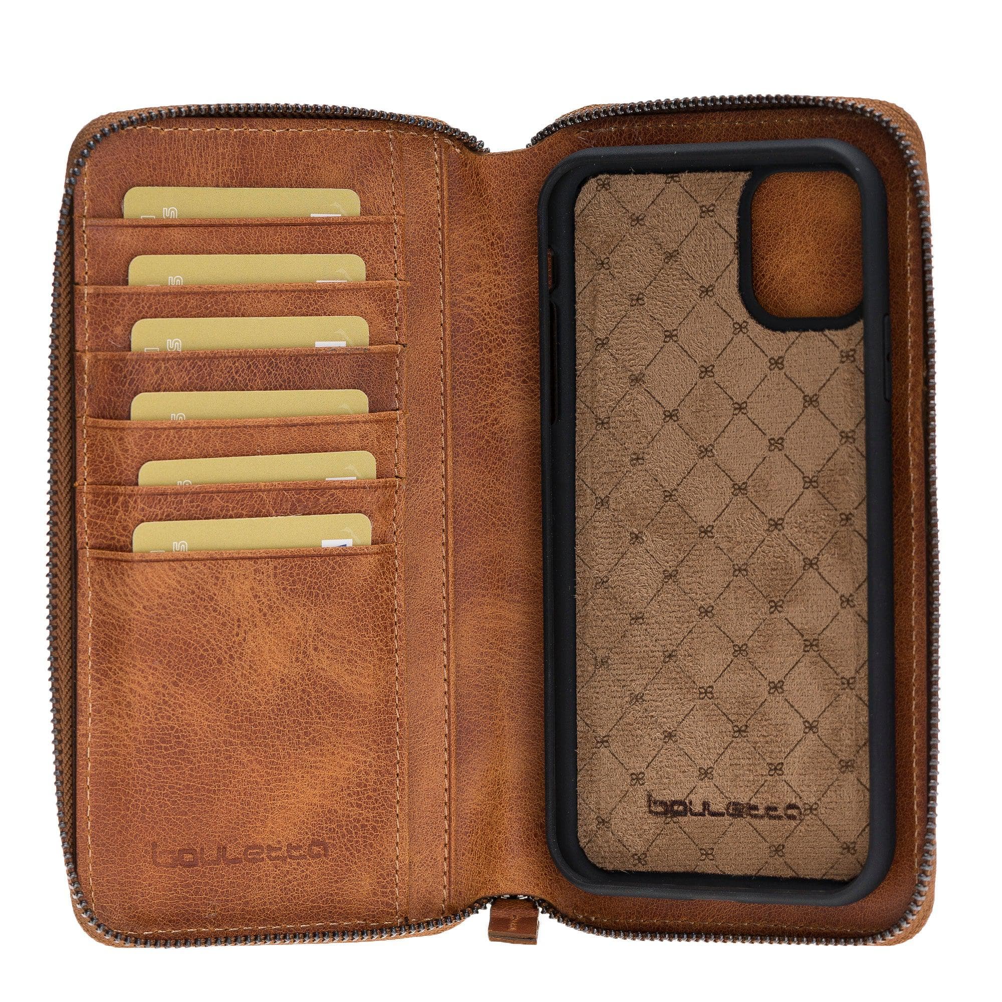 Apple iPhone 11 Series Genuine Leather Pouch Detachable Wallet Case