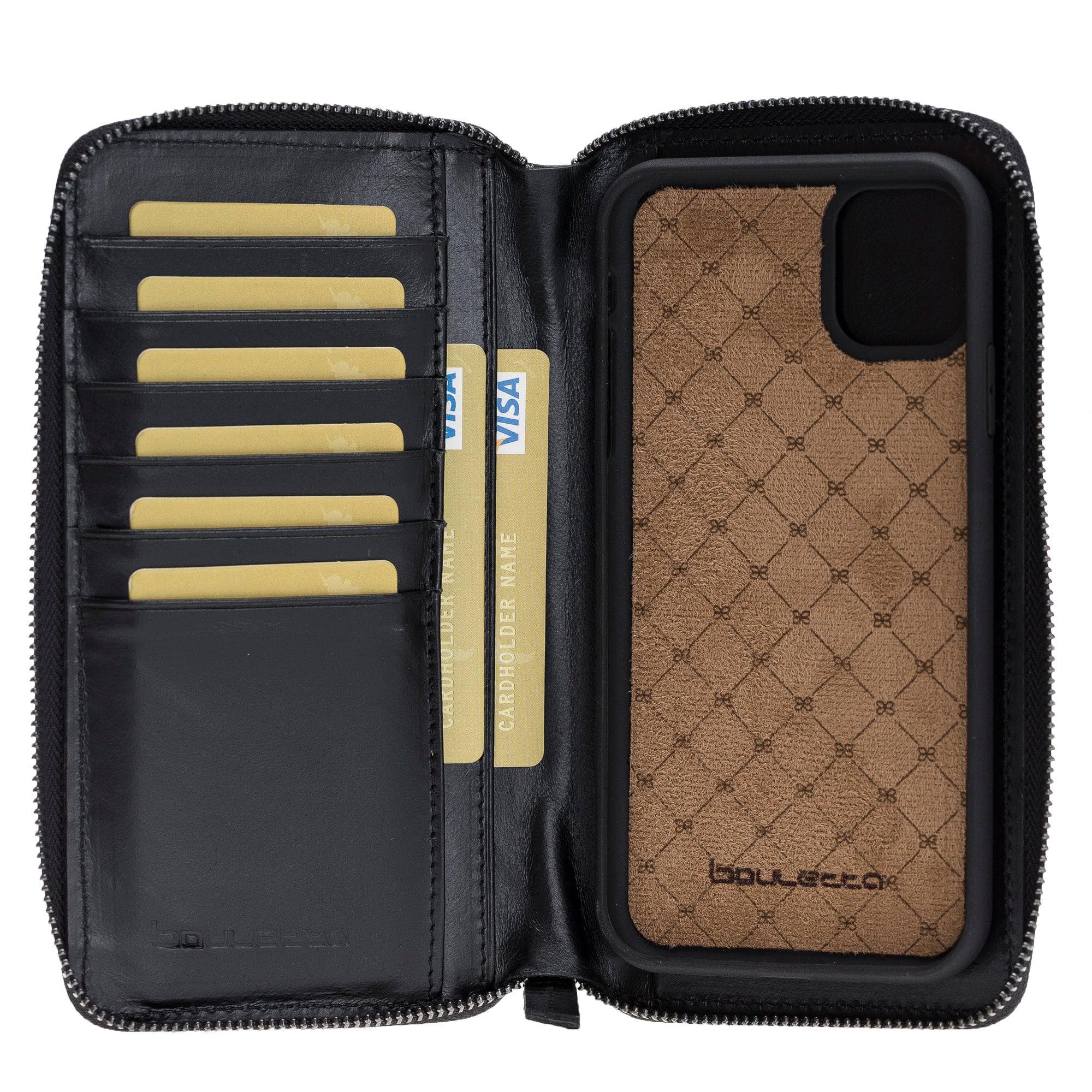 Apple iPhone 11 Series Genuine Leather Pouch Detachable Wallet Case