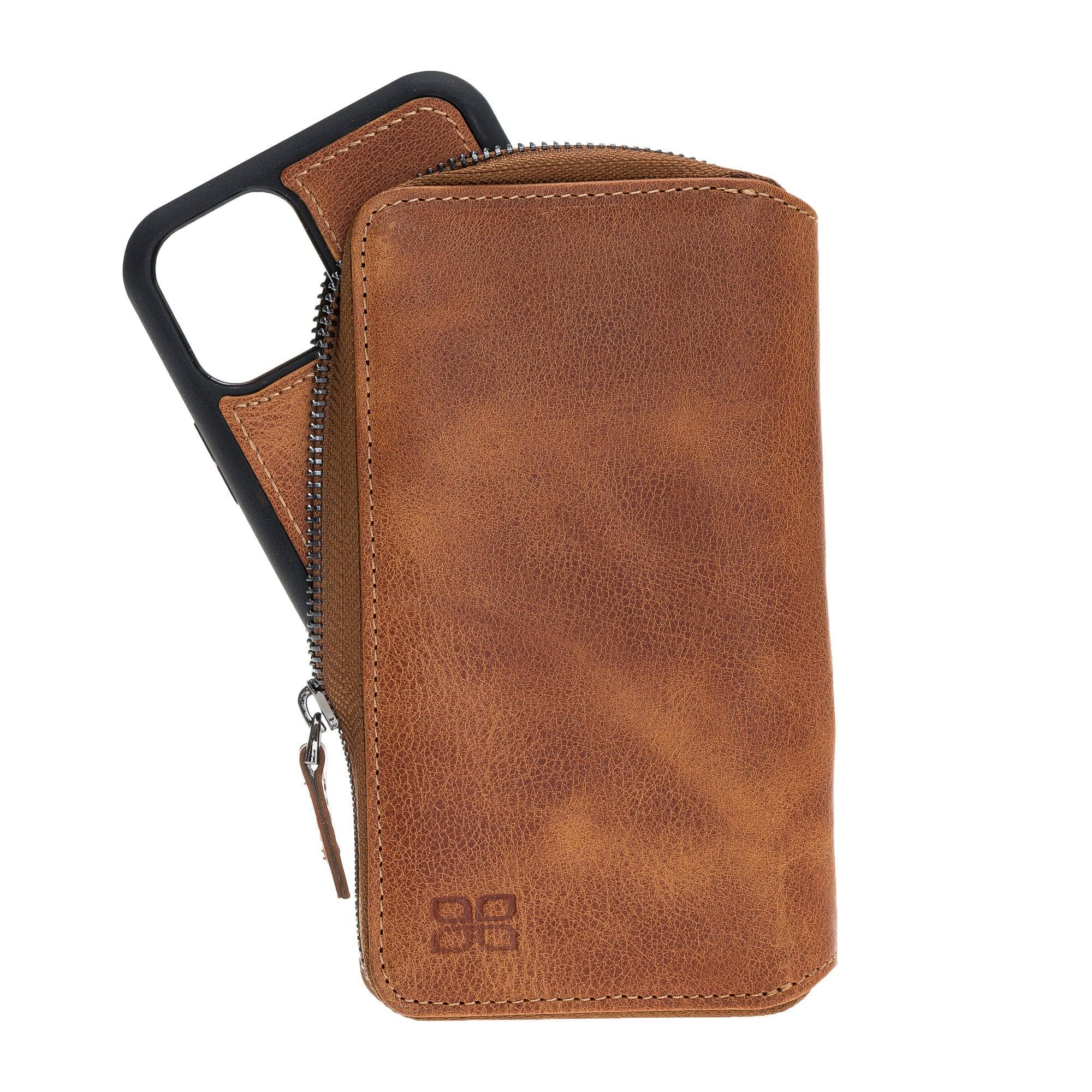 Apple iPhone 11 Series Genuine Leather Pouch Detachable Wallet Case