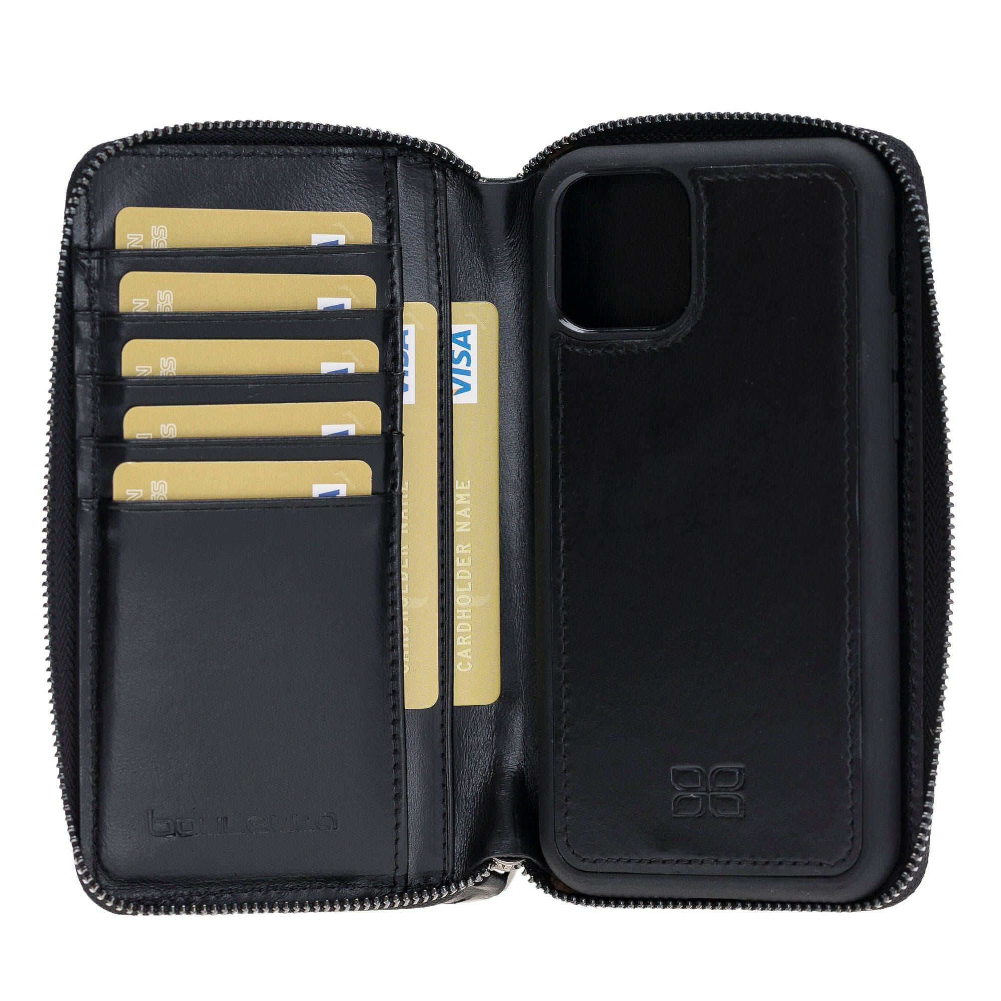 Apple iPhone 11 Series Genuine Leather Pouch Detachable Wallet Case