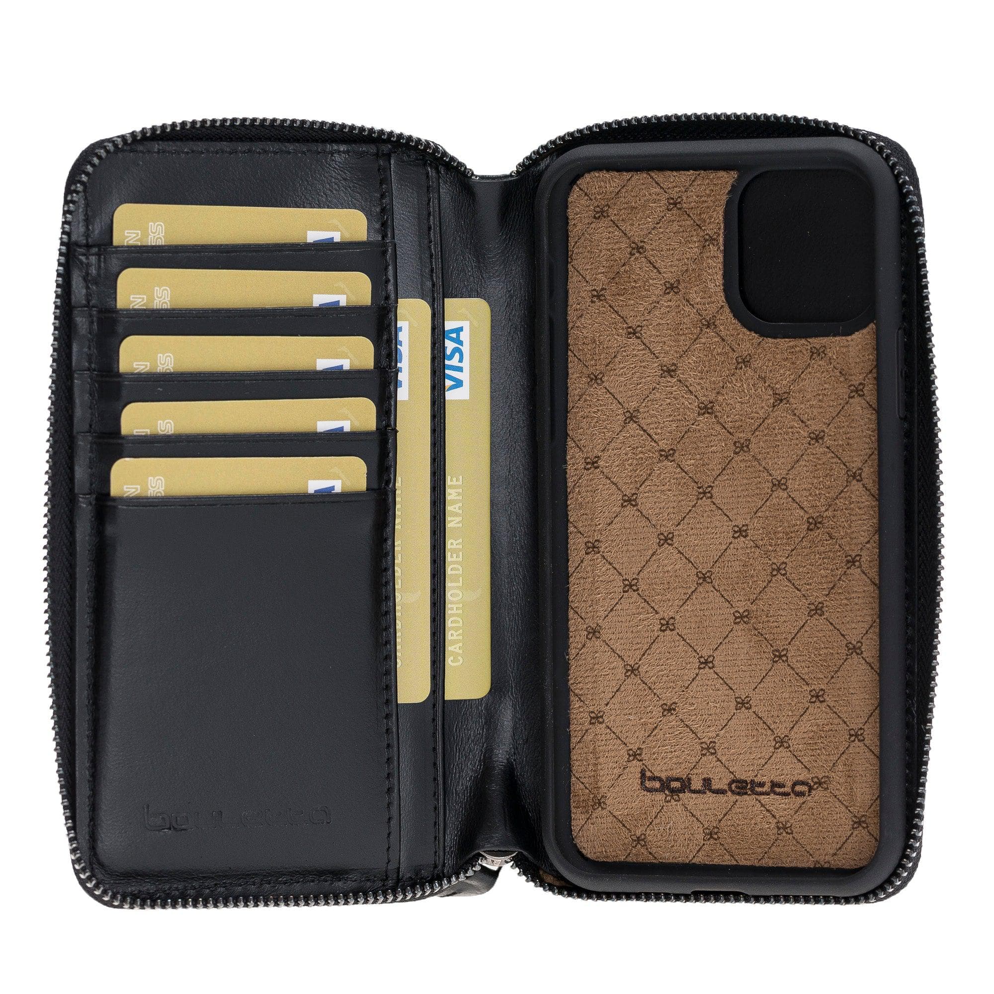 Apple iPhone 11 Series Genuine Leather Pouch Detachable Wallet Case