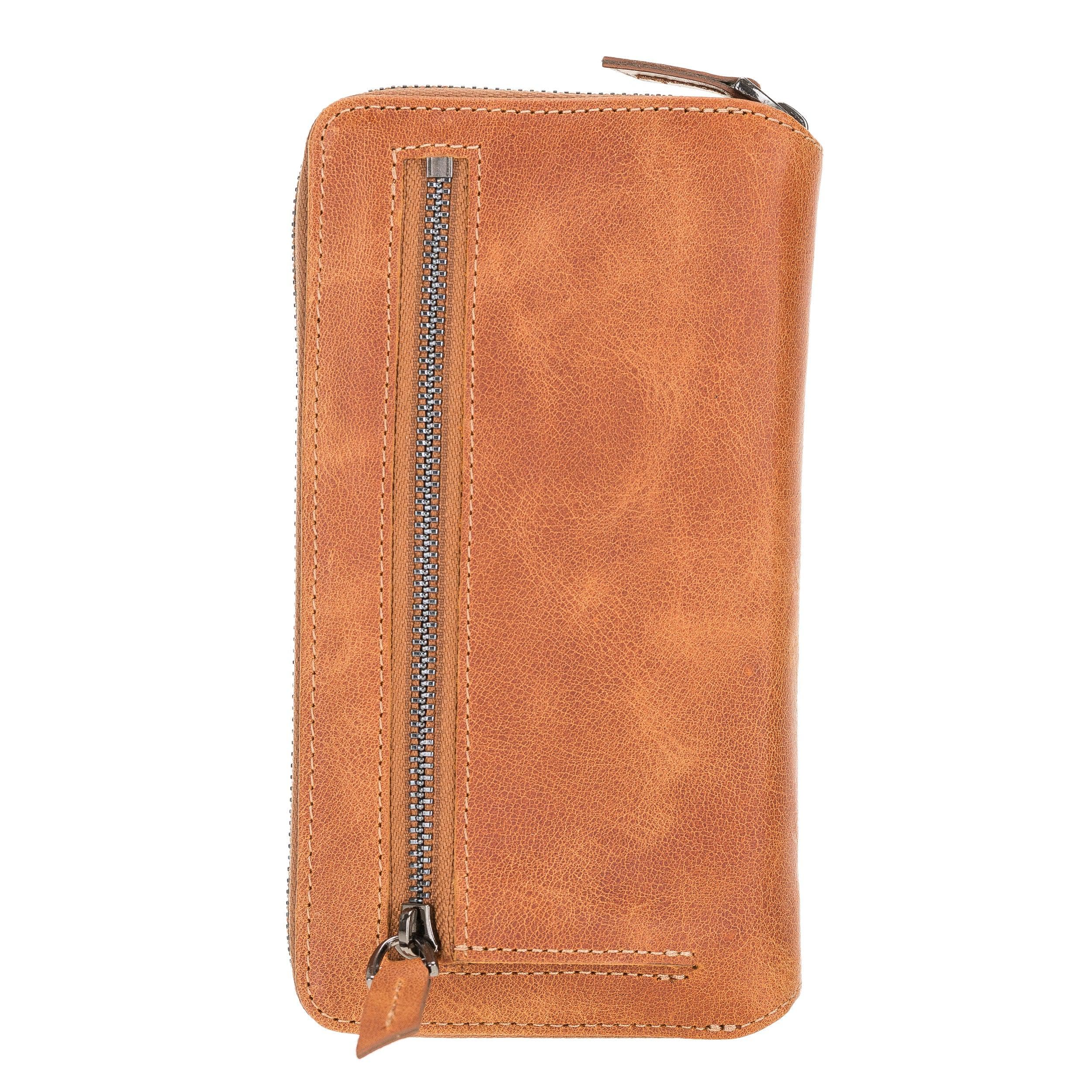 iPhone 12 Series Genuine Leather Detachable and Zipper Pouch Magic Wallet