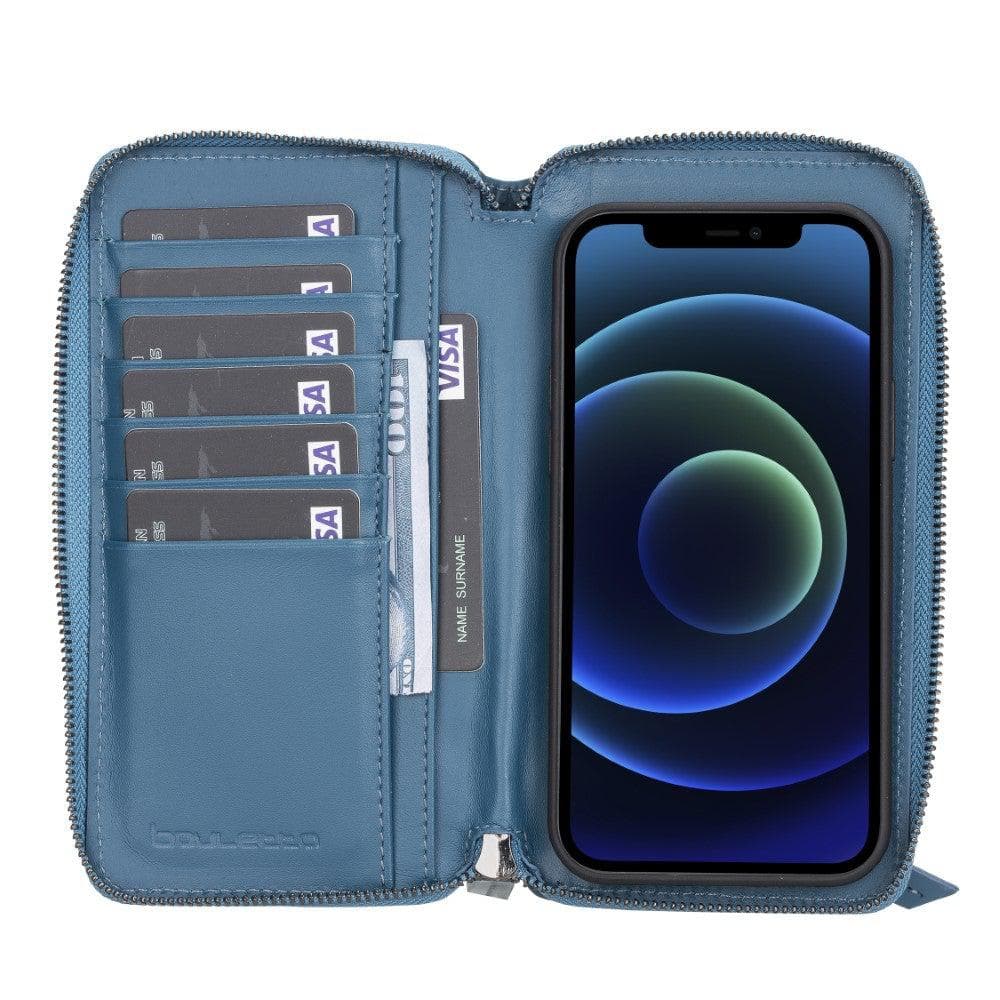 iPhone 12 Series Genuine Leather Detachable and Zipper Pouch Magic Wallet