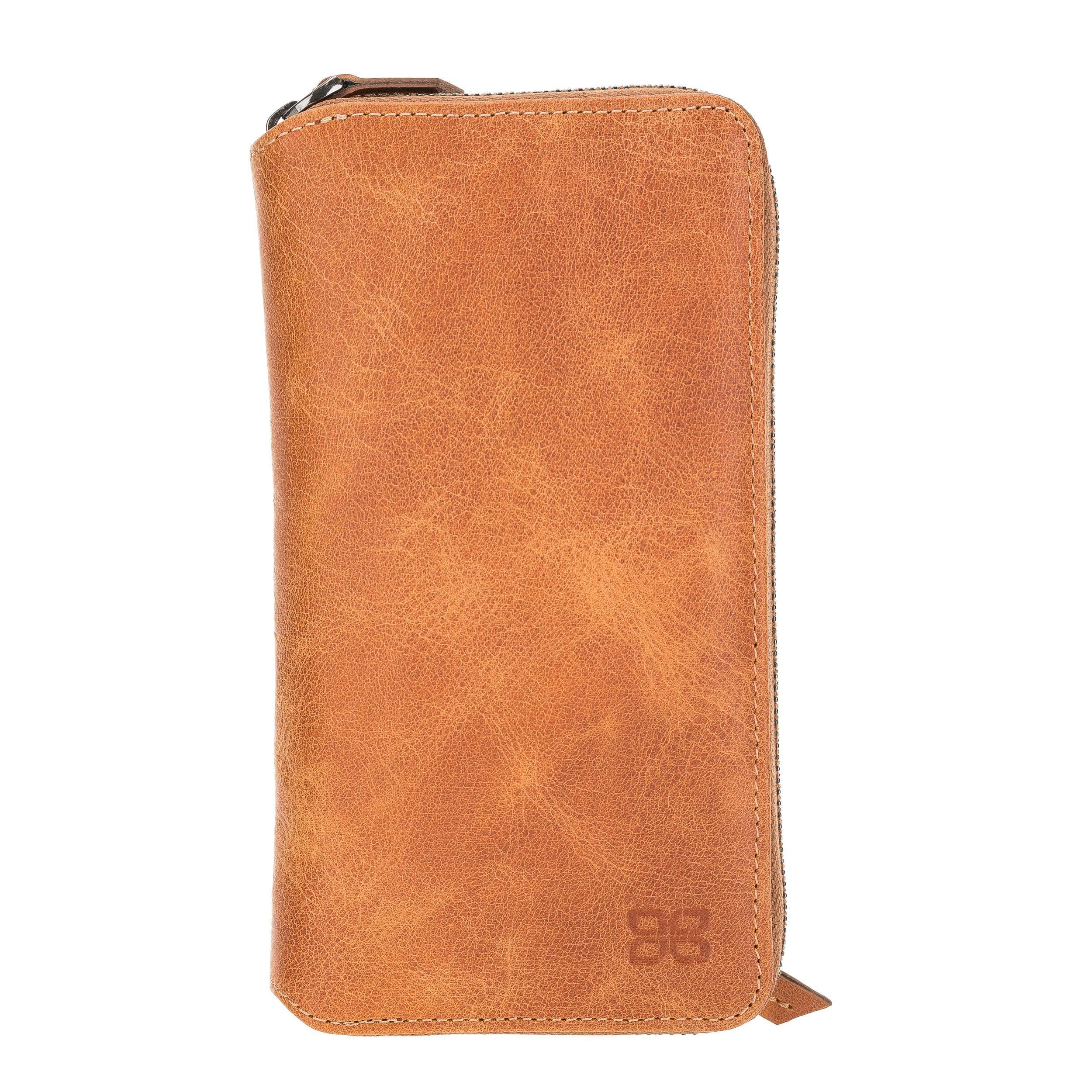 iPhone 12 Series Genuine Leather Detachable and Zipper Pouch Magic Wallet
