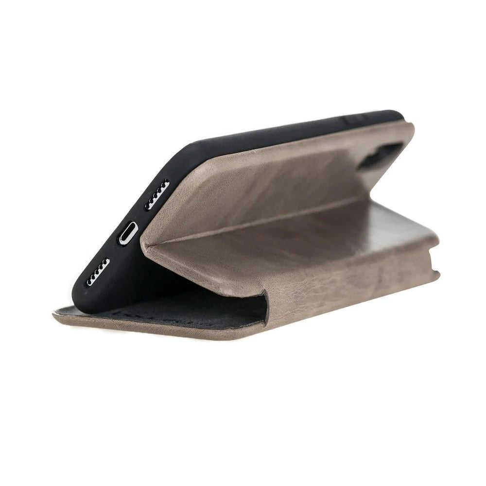 Apple iPhone X Series Genuine Leather Slim Fit Book Wallet Case